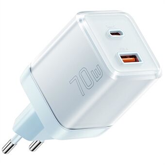 ESSAGER GaN 70W USB+Type-C Väggladdare Plugg Laddningsadapter