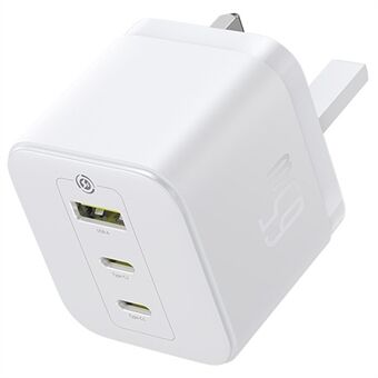 BASEUS Palm Snabbladdare Bärbar 2 Type-C+USB-A 65W GaN Strömadapter, UK-kontakt