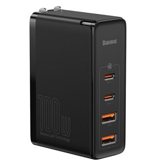 BASEUS GaN2 Pro 2 Type-C+2 USB-Portar Snabbladdare 100W med Type-C Laddkabel (CN standardkontakt) - Svart