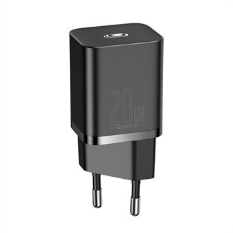 BASEUS Super Si Snabbladdare Typ-C 20W PD Snabbladdning EU-kontakt Adapter (med 1m Typ-C till iP-kabel)