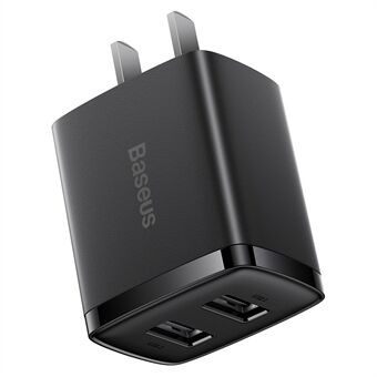 BASEUS Kompakt Laddare 2U 10.5W Väggladdare Bärbar Mini Laddningsblock med dubbla USB-portar (CN-plugg)