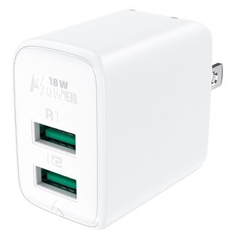 ACEFAST A35 QC18W USB väggladdare USB-A+USB-A Dual Port Charger Block Adapter med hopfällbar kontakt (US-kontakt)