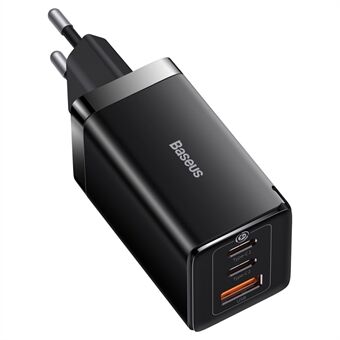 BASEUS GaN5 Pro Väggladdare 2 Type-C + 1 USB 65W Snabbladdning Reseladdare GaN EU Plugg Adapter