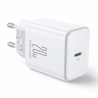 JOYROOM TCF06 Flash Series PD 20W Enkelports snabbladdare EU Plug Wall Charger Adapter Support PD3.0, QC3.0