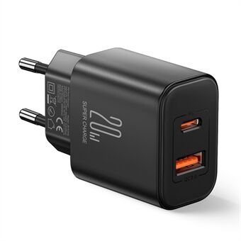 JOYROOM TCF05 PD 20W QC3.0 Snabbladdare Adapter Mini Väggladdare USB+Typ-C Dual-Port Charger Block