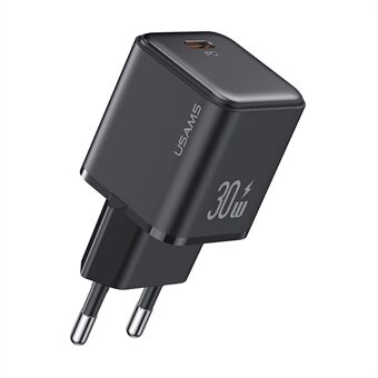 USAMS US-CC186 PD 30W enkelports elektropläterad laddaradapter Mini portabelt väggladdarblock (EU-kontakt)