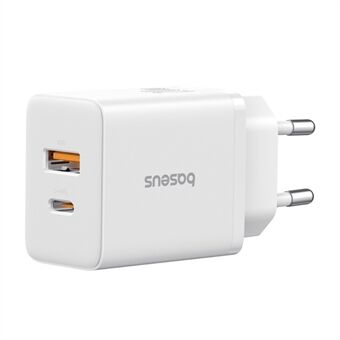 BASEUS CCXFK20UE Cube Snabbladdare Typ-C+USB 20W Väggladdare Adapter, EU-Kontakt