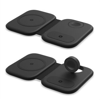 F20 Magnetic Folding 3 in1 trådlös snabbladdningsstation för iPhone Apple Watch AirPods Galaxy Buds