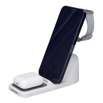 T8 Pro 3 in 1 trådlös stationär laddare för iPhone / iWatch / AirPods Stand Max roterbart laddningsstation för dockningsstation