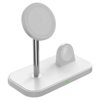 ZHX-WA21 2-i-1 magnetisk trådlös laddare Stand för iPhone 12/13/14-serien, iWatch Anti-Slip 60-graders justerbar laddstation