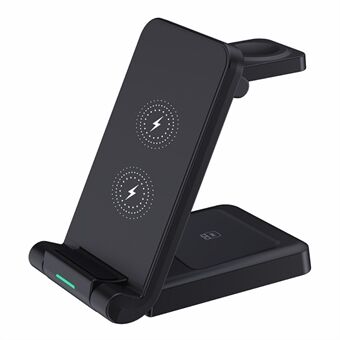 H23 trådlös laddningsstation Vikbart 3-i-1 trådlöst Stand ABS Charge Dock för iPhone 8 Above / iWatch / AirPods