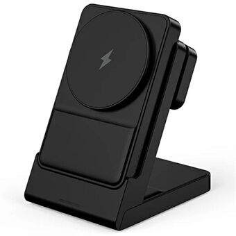 YF-P7 Klocka / Hörlurar / Mobiltelefon 3-i-1 laddningsstativ Avtagbar 15W Magnetisk Trådlös Laddare Power Bank