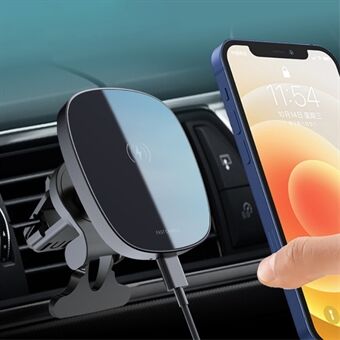 LOHEE W-30 15W Strong Magnetic Wireless Charging Air Outlet Clip-On Car Mount Fast Charging Wireless Charger for iPhone 12/13 Series