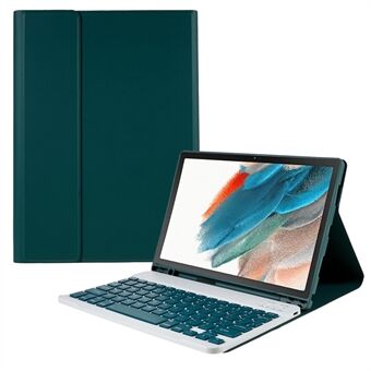 För Samsung Galaxy Tab A8 10.5 (2022) X205 / X200 Pen Slot Design Justerbart Stand Tablett PU-läderfodral + avtagbart Bluetooth-tangentbord