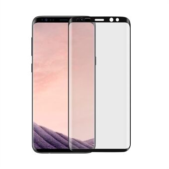 ANGIBABE för Samsung Galaxy S9 Plus G965 0.26mm 9H Böjd Silk Print Härdat glas Helskärmskydd - Svart