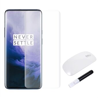 RURIHAI 3D Full Glue UV Liquid Tempered Glass Screen Protector + UV Lamp for OnePlus 7 Pro / 7T Pro