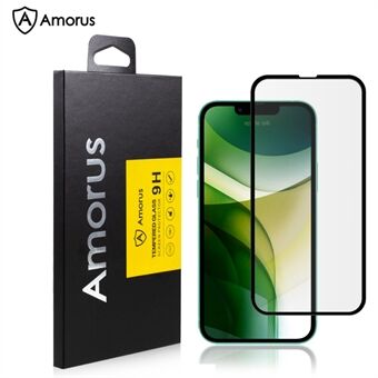 AMORUS 3D Curved Full Screen Coverage Protector Hellim härdat glasfilm för iPhone 13  / 13 Pro  - Svart