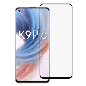 Hög transparens Slimmad anti-explosion hellim Heltäckande sidentryck Skärmskydd i härdat glas för Oppo K9 Pro