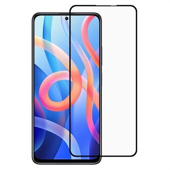 Silk Printing HD Clarity Full täckning Heltäckande skärmskydd i härdat glas med lim för Xiaomi Redmi Note 11 5G / Poco M4 Pro 5G