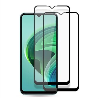 AMORUS 2st/pack för Xiaomi Redmi Note 11E Silk Printing Screen Protector i härdat glas, helt lim Explosionsfri Ultra HD-film - svart