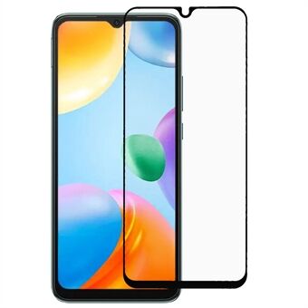 För Xiaomi Poco C40 Heltäckande Hellim härdat glasfilm Black Edge Silk Print Anti-explosion skärmskydd