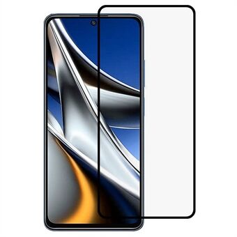 För Xiaomi Poco X4 Pro 5G härdat glasfilm Silketryck hellim Sekundärhärdande helskärmsskydd