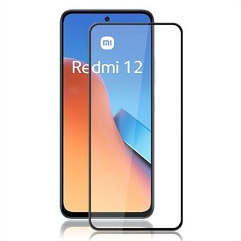 MOCOLO för Xiaomi Redmi 12 4G helskärmsskydd silketryck hellim härdat glasfilm - svart