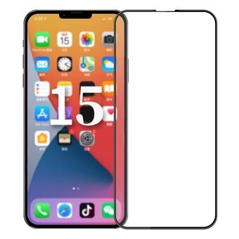 MOFI JK 3D Härdat Glasfilm-1 för iPhone 15 Plus Curved Hög Aluminium-silikon Glas Skärmskydd