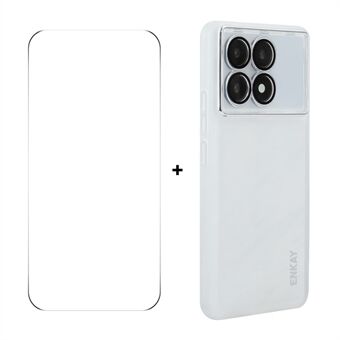 För Xiaomi Redmi K70E 5G ENKAY HAT PRINCE Skal Matt TPU Telefonskal med Linsskydd + 9H Glasskydd