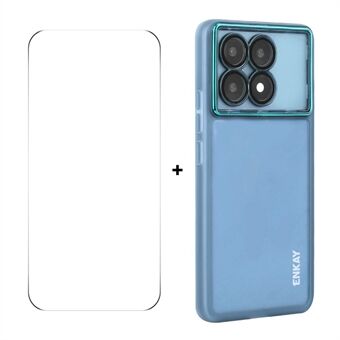 För Xiaomi Redmi K70 Ultra ENKAY HAT PRINCE Skal Matt TPU-telefonfodral med linsskydd + 9H glasprotektor