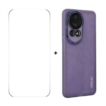 För Huawei nova 12 5G ENKAY HAT PRINCE Fodral Matt TPU Telefonfodral med Linsfilm + 9H Glas Skydd