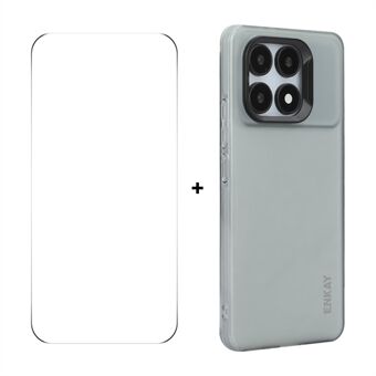 För Xiaomi Redmi K70E 5G ENKAY HAT PRINCE-fodral, halvgenomskinligt matt TPU-stötsäkert telefonskal med skärmskydd.