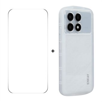 För Xiaomi Redmi K70 Pro 5G / Xiaomi Redmi K70 5G ENKAY HAT PRINCE Fodral Fyra Hörn Stötsäkert Matt TPU Mobilskal + 9H Glas Skydd