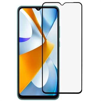 För Xiaomi Poco C40 4G HD Klart härdat glasfilm Fulltäckande Hellim Anti-splittring Silk Printing Screen Protector