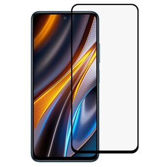 För Xiaomi Poco X4 GT 5G / Redmi Note 11T Pro 5G / Note 11T Pro+ 5G 9D härdat glasfilm, silketryck sidolim Fullskärm HD Slät skärmskydd