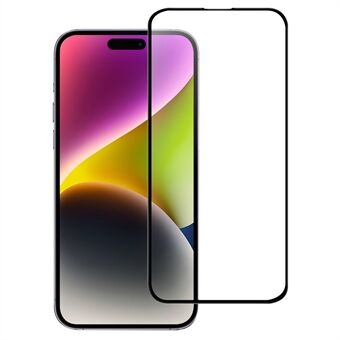 För iPhone 16 Pro Full Lim Skärmskydd AGC Glas Svart Kant Skärmfilm