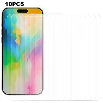 10 st för iPhone 16 Pro Max skärmskydd 2,5D 0,3 mm genomskinlig härdat glashölje