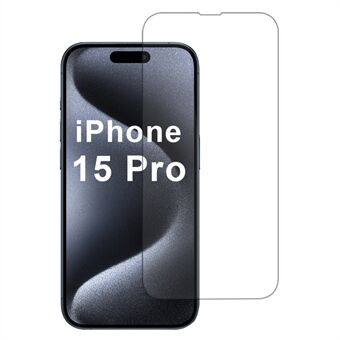 För iPhone 15 Pro Skärmskydd HD Klar Höghaltigt Aluminium-Kiselglasfilm 2.5D, Reptålig