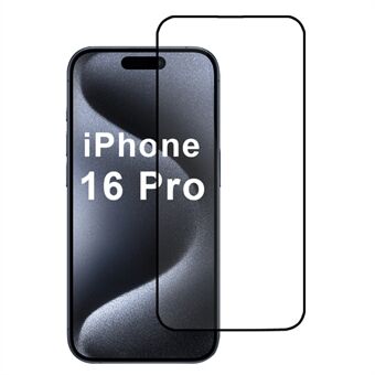 För iPhone 16 Pro 2.5D skärmskydd med silkestryck i hög aluminium-kiselglasfilm