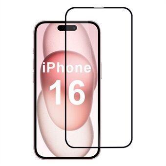 För iPhone 16 Full Screen Protector 2.5D Full Glue Silk Printing Film