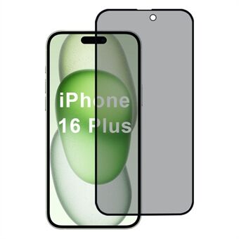 För iPhone 16 Plus Sekretessskydd 2.5D Silketrycksfilm Heltäckande lim