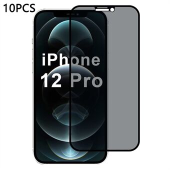 10st / Förpackning För iPhone 12 Pro 6,1 tum Skärmskydd 28-Graders Anti-Spy 2.5D Silketrycksfilm