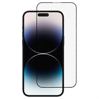 För iPhone 14 Pro Max Skärmskydd Ultratydlig Metallram + Härdat Glasfilm