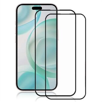 AMORUS 2 st Skärmskydd för iPhone 16 Pro Max Silkprinting Härdat Glas Hög Transparens - Svart