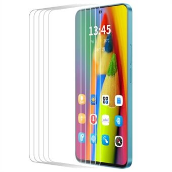 ENKAY HAT PRINCE 5 st för Xiaomi Redmi 13 5G / 4G skärmskydd av högkvalitativt aluminium-kiselglas