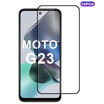 10 st Skärmskydd för Motorola Moto G23 4G i högkvalitativt aluminium-silikonglas med silkestryck