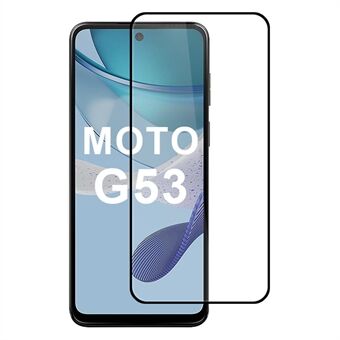 För Motorola Moto G53 5G Skärmskydd 2.5D Silkestryck Full Lim Full Täckning