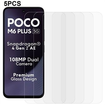 5 st för Xiaomi Poco M6 Plus 5G Skärmskydd 0,3 mm 2,5D Härdat Glas Klar Film