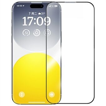 BASEUS Sapphire-serien för iPhone 16 Pro Fodral-täckande HD Härdat Glas Skärmskydd