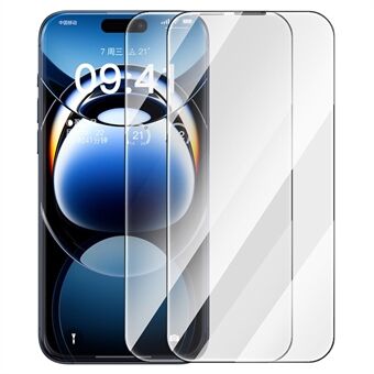 BASEUS Corning Series 2 st för iPhone 16 Pro HD Full Screen Protector Corning Gorilla Glass Film (med dammfilter)